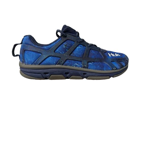Huk Attack - Men's Size 8 Performance Lace Up Athletic Fishing Shoes - Blue - Picture 7 of 8